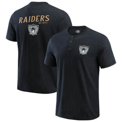 Las Vegas Raiders Darius Rucker Collection Washed Henley T-Shirt - Black T-shirts