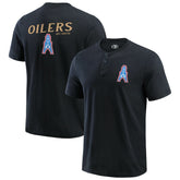 Tennessee Titans Darius Rucker Collection Washed Henley T-Shirt - Black T-shirts