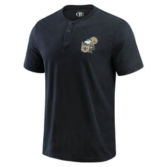 New Orleans Saints Darius Rucker Collection Washed Henley T-Shirt - Black T-shirts