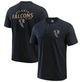 Atlanta Falcons Darius Rucker Collection Washed Henley T-Shirt - Black T-shirts