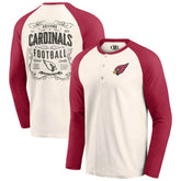 Arizona Cardinals Darius Rucker Collection Raglan Henley T-Shirt - Cream/Cardinal T-shirts