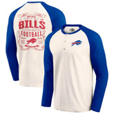 Buffalo Bills Darius Rucker Collection Raglan Henley T-Shirt - Cream/Royal T-shirts