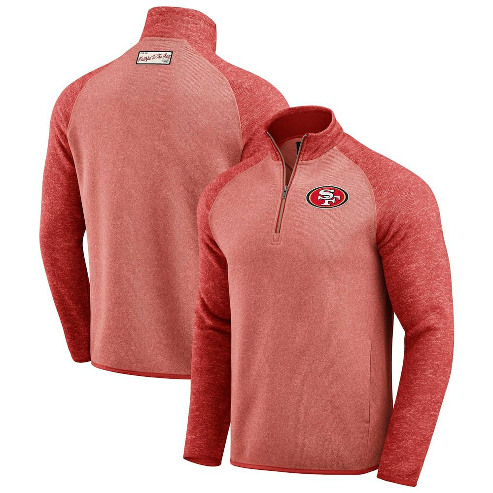 San Francisco 49ers Darius Rucker Collection Tonal Quarter-Zip Jacket - Scarlet Jackets