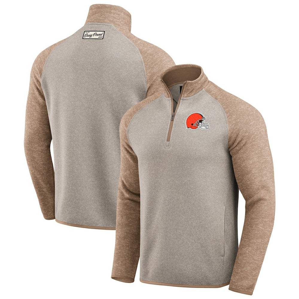 Cleveland Browns Darius Rucker Collection Tonal Quarter-Zip Jacket - Tan Jackets