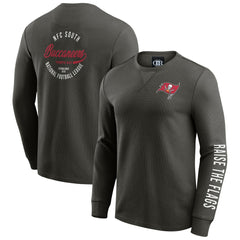 Tampa Bay Buccaneers Darius Rucker Collection Washed Waffle-Knit Long Sleeve T-Shirt - Pewter T-shirts