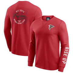 Atlanta Falcons Darius Rucker Collection Washed Waffle-Knit Long Sleeve T-Shirt - Red T-shirts