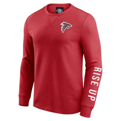 Atlanta Falcons Darius Rucker Collection Washed Waffle-Knit Long Sleeve T-Shirt - Red T-shirts