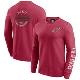 Arizona Cardinals Darius Rucker Collection Washed Waffle-Knit Long Sleeve T-Shirt - Red T-shirts