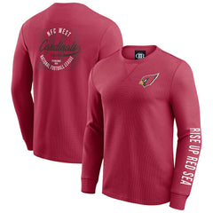 Arizona Cardinals Darius Rucker Collection Washed Waffle-Knit Long Sleeve T-Shirt - Red T-shirts