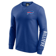 Buffalo Bills Darius Rucker Collection Washed Waffle-Knit Long Sleeve T-Shirt - Royal T-shirts