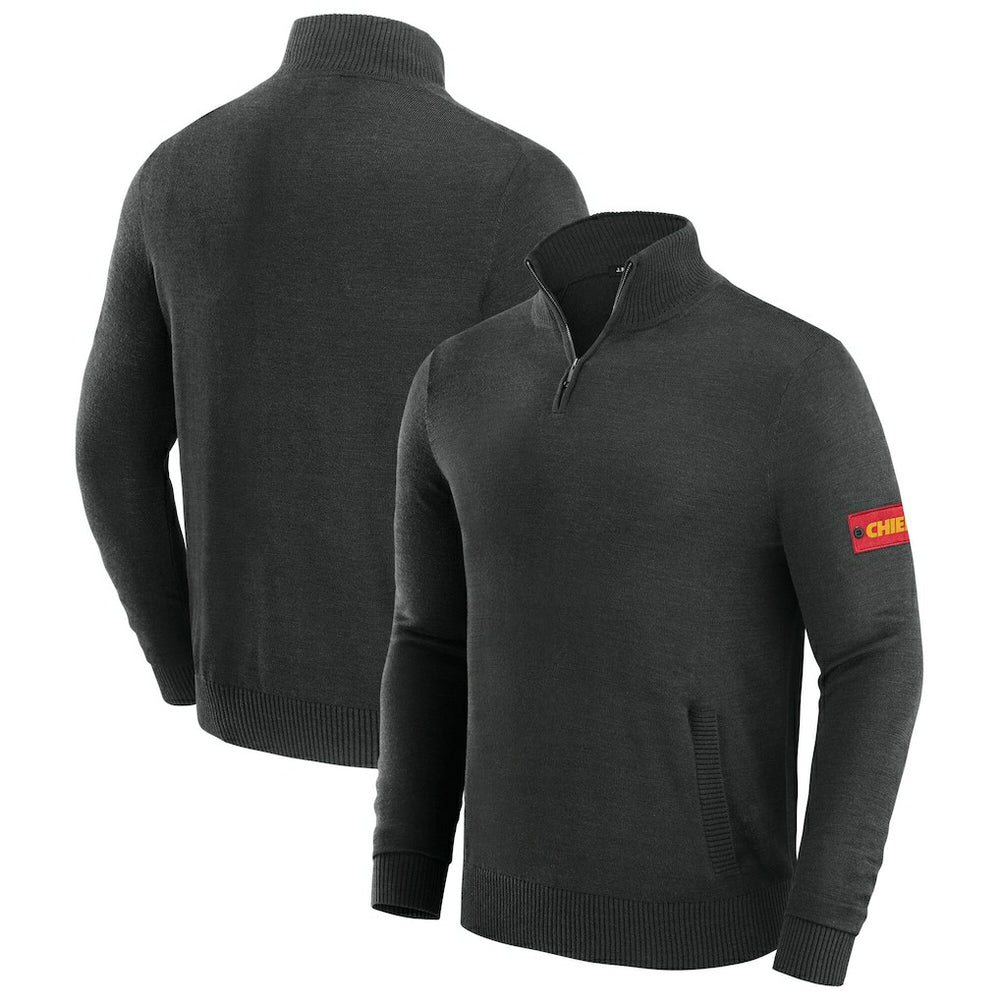 Kansas City Chiefs J. Palmer Franchise Quarter-Zip Sweater - Black