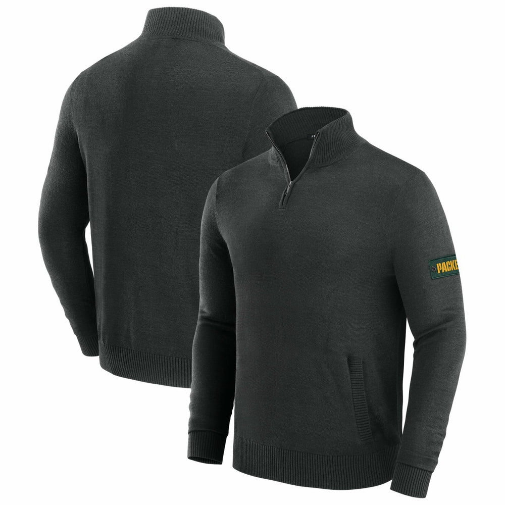 Green Bay Packers J. Palmer Franchise Quarter-Zip Sweater - Black
