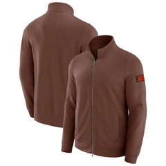 Cleveland Browns J. Palmer QB1 Full-Zip Sweatshirt - Tan Sweatshirts