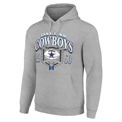 Dallas Cowboys Starter 80s Retro Pullover Hoodie - Heather Gray Hoodies