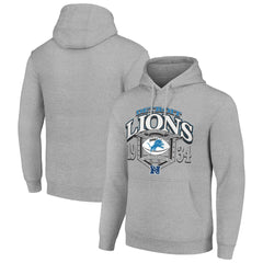 Detroit Lions Starter 80s Retro Pullover Hoodie - Heather Gray Hoodies