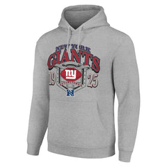 New York Giants Starter 80s Retro Pullover Hoodie - Heather Gray Hoodies