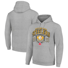 Pittsburgh Steelers Starter 80s Retro Pullover Hoodie - Heather Gray Hoodies