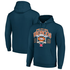 Denver Broncos Starter 80s Retro Pullover Hoodie - Navy Hoodies