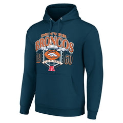 Denver Broncos Starter 80s Retro Pullover Hoodie - Navy Hoodies