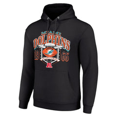 Miami Dolphins Starter 80s Retro Pullover Hoodie - Black Hoodies