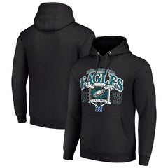 Philadelphia Eagles Starter 80s Retro Pullover Hoodie - Black Hoodies