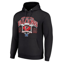 Atlanta Falcons Starter 80s Retro Pullover Hoodie - Black Hoodies