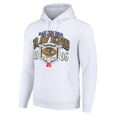 Baltimore Ravens Starter 80s Retro Pullover Hoodie - White Hoodies