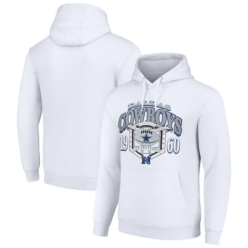 Dallas Cowboys Starter 80s Retro Pullover Hoodie - White Hoodies