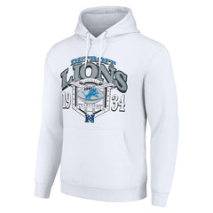 Detroit Lions Starter 80s Retro Pullover Hoodie - White Hoodies