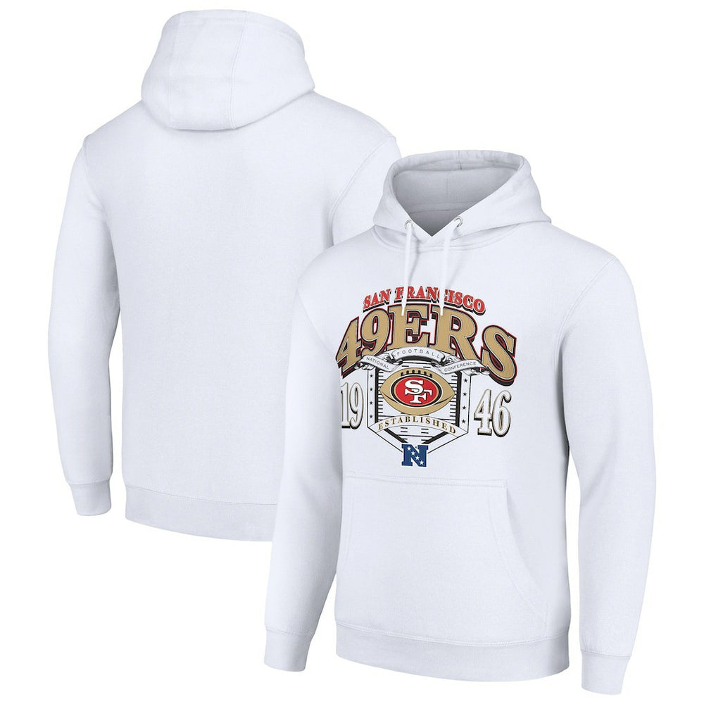San Francisco 49ers Starter 80s Retro Pullover Hoodie - White Hoodies
