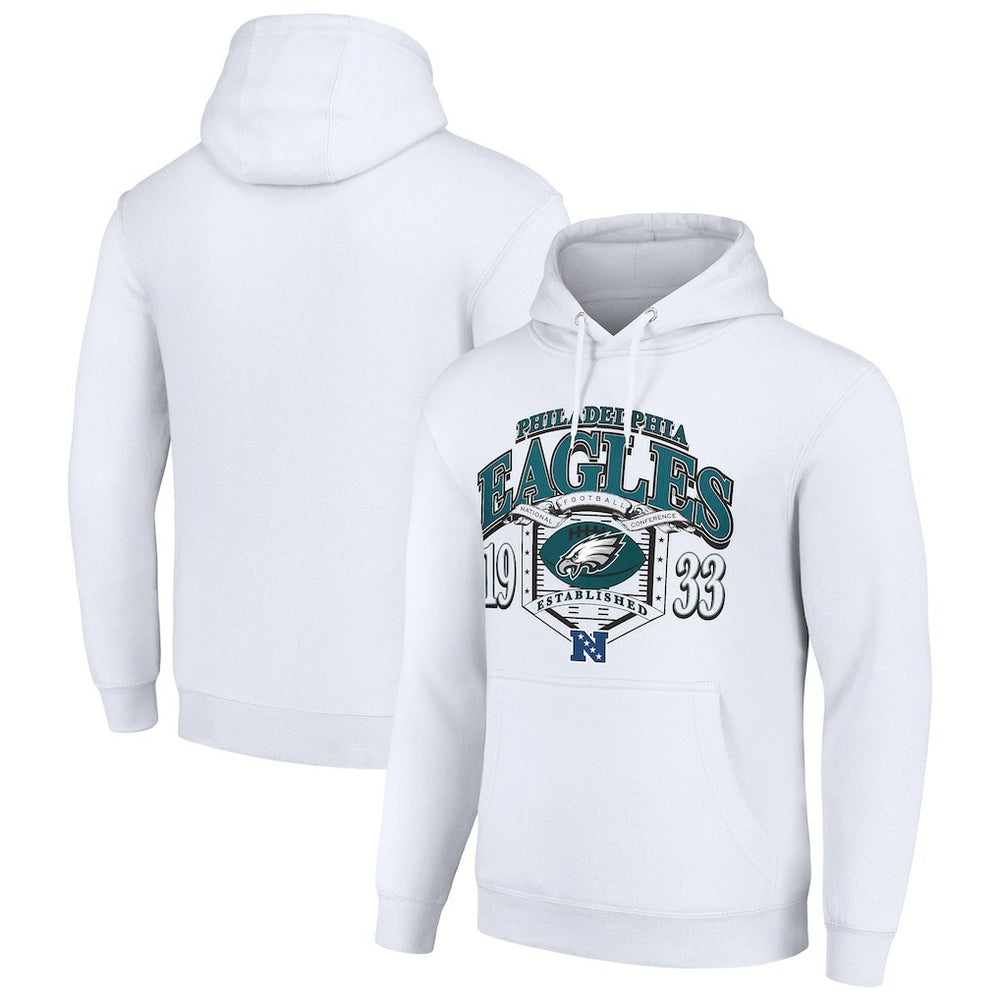 Philadelphia Eagles Starter 80s Retro Pullover Hoodie - White Hoodies