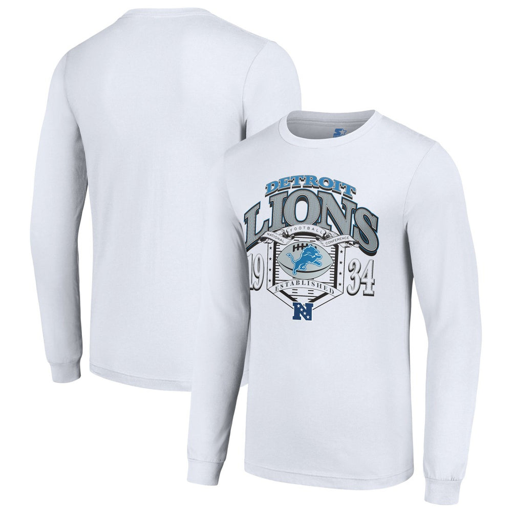 Detroit Lions Starter Retro Long Sleeve Graphic T-Shirt - White T-shirts