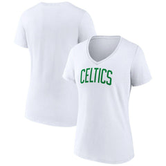 Boston Celtics Women's Wordmark Home V-Neck T-Shirt White outlet