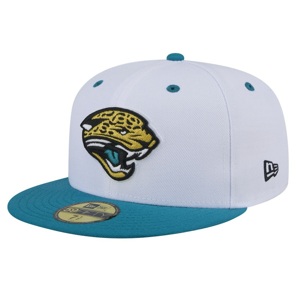 Jacksonville Jaguars New Era Throwback Logo Flipside Two-Tone 59FIFTY Fitted Hat - White/Teal Hats