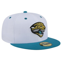 Jacksonville Jaguars New Era Throwback Logo Flipside Two-Tone 59FIFTY Fitted Hat - White/Teal Hats