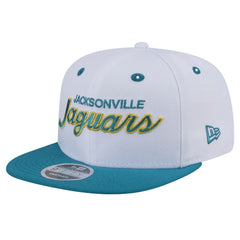 Jacksonville Jaguars New Era Throwback Sparky Original Fit 9FIFTY Snapback Hat - White/Teal Hats