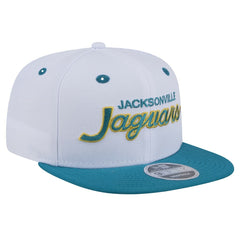 Jacksonville Jaguars New Era Throwback Sparky Original Fit 9FIFTY Snapback Hat - White/Teal Hats