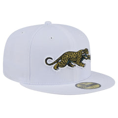 Jacksonville Jaguars New Era Throwback Crawl Omaha 59FIFTY Fitted Hat - White Hats