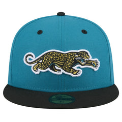 Jacksonville Jaguars New Era Throwback Crawl Flipside Two-Tone 59FIFTY Fitted Hat - Teal/Black Hats