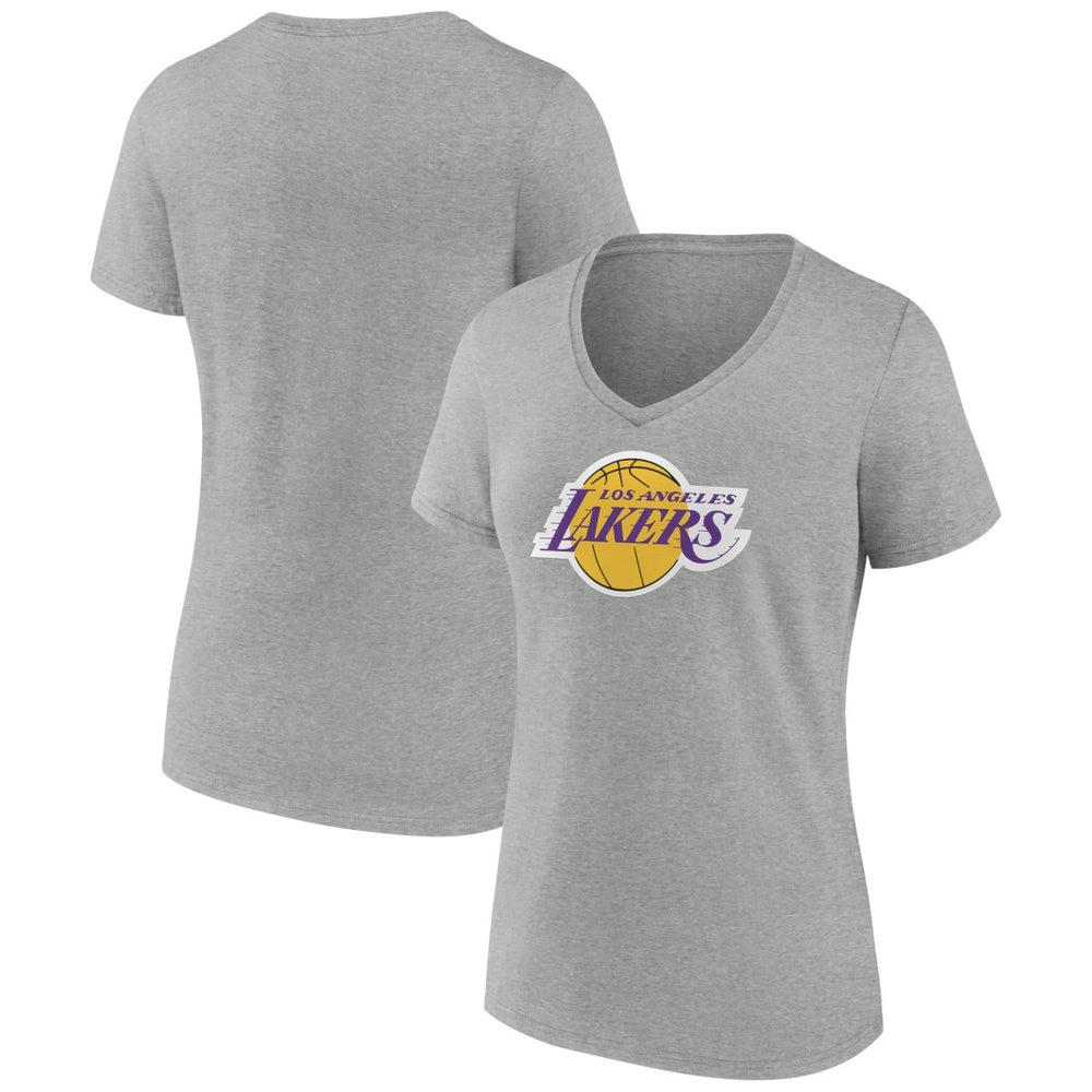Los Angeles Lakers Women's Alternate Logo V-Neck T-Shirt Gray outlet