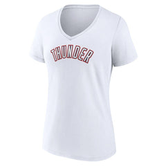 Oklahoma City Thunder Women's Alternate Logo V-Neck T-Shirt White