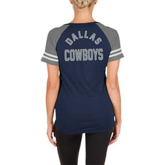 Dallas Cowboys New Era Women's Lace-Up Raglan T-Shirt - Navy T-shirts