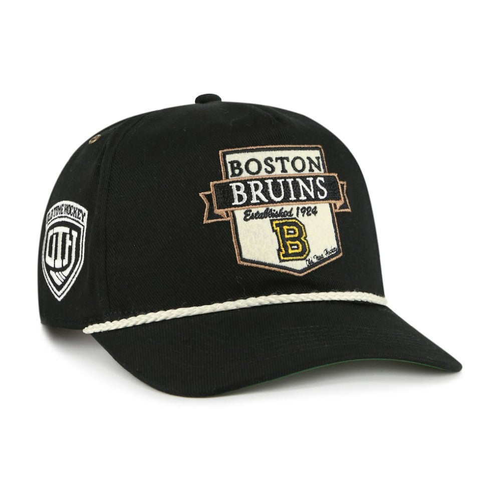 Boston Bruins '47 Old Time Hockey Rafter Sure Shot Hitch Adjustable Hat - Black | US 201534456