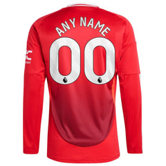 Manchester United 2024/25 Home Long Sleeve Replica Custom Jersey Red - Adidas discount