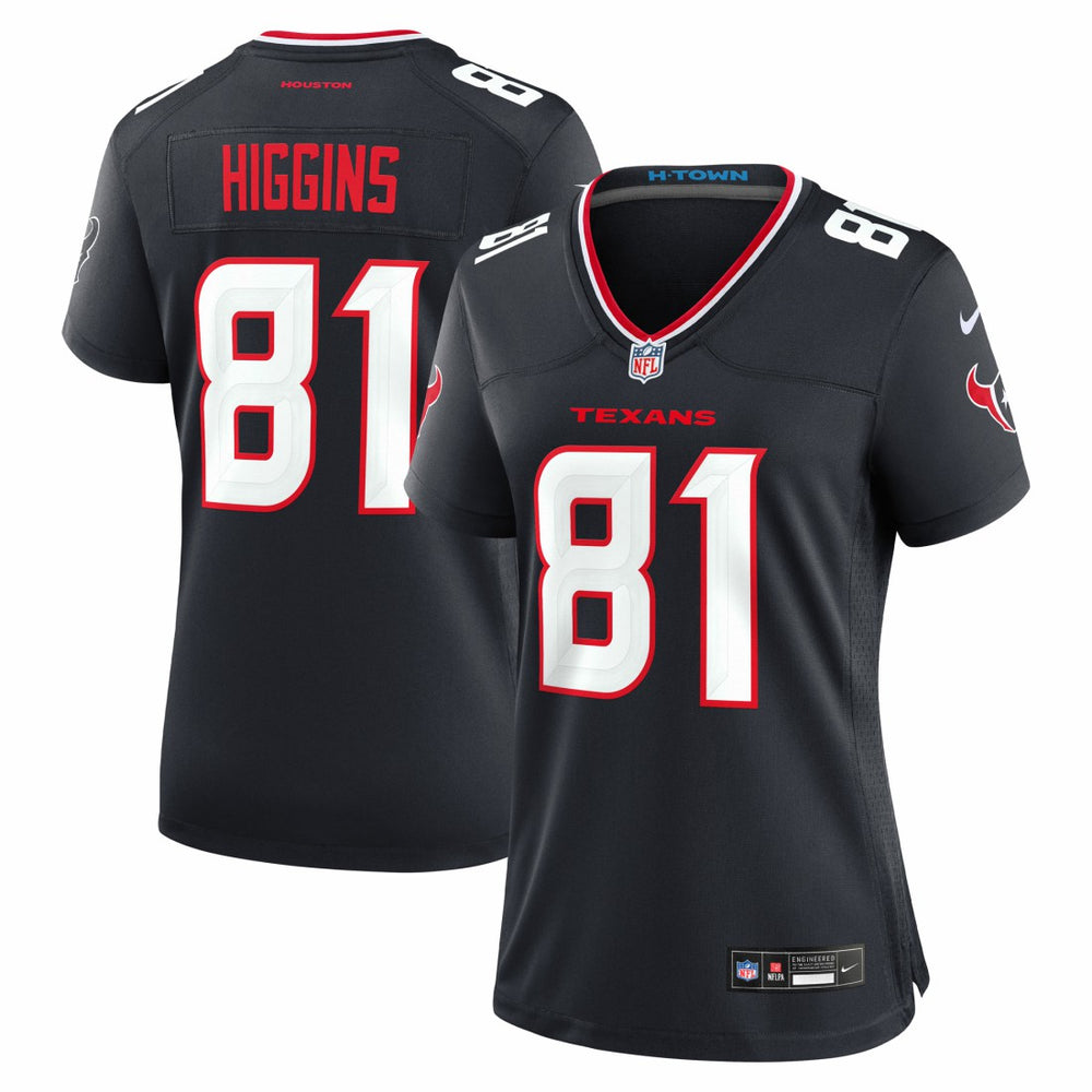 Jayden Higgins Houston Texans Women's Game Jersey - Navy Jerseys