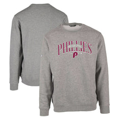 Philadelphia Phillies Levelwear Zane Cooperstown Collection Retro Spellout Pullover Sweatshirt - Gray Pullover