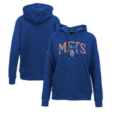 New York Mets Levelwear Women's Adorn Cooperstown Collection Retro Spellout Pullover Hoodie - Royal Hoodies