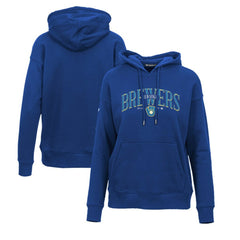 Milwaukee Brewers Levelwear Women's Adorn Cooperstown Collection Retro Spellout Pullover Hoodie - Royal Hoodies