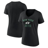 New York Jets Women's Victory Arch V-Neck T-Shirt - Black T-shirts