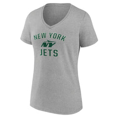 New York Jets Women's Victory Arch V-Neck T-Shirt - Gray T-shirts